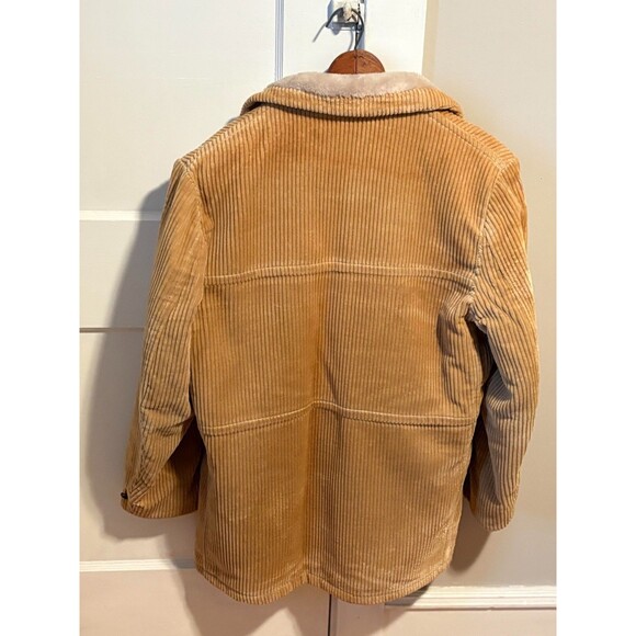 Vintage Cooper Outerwear Jacket Mens Large Tan Corduroy Fur Lined 4 Buttons - Picture 2 of 8